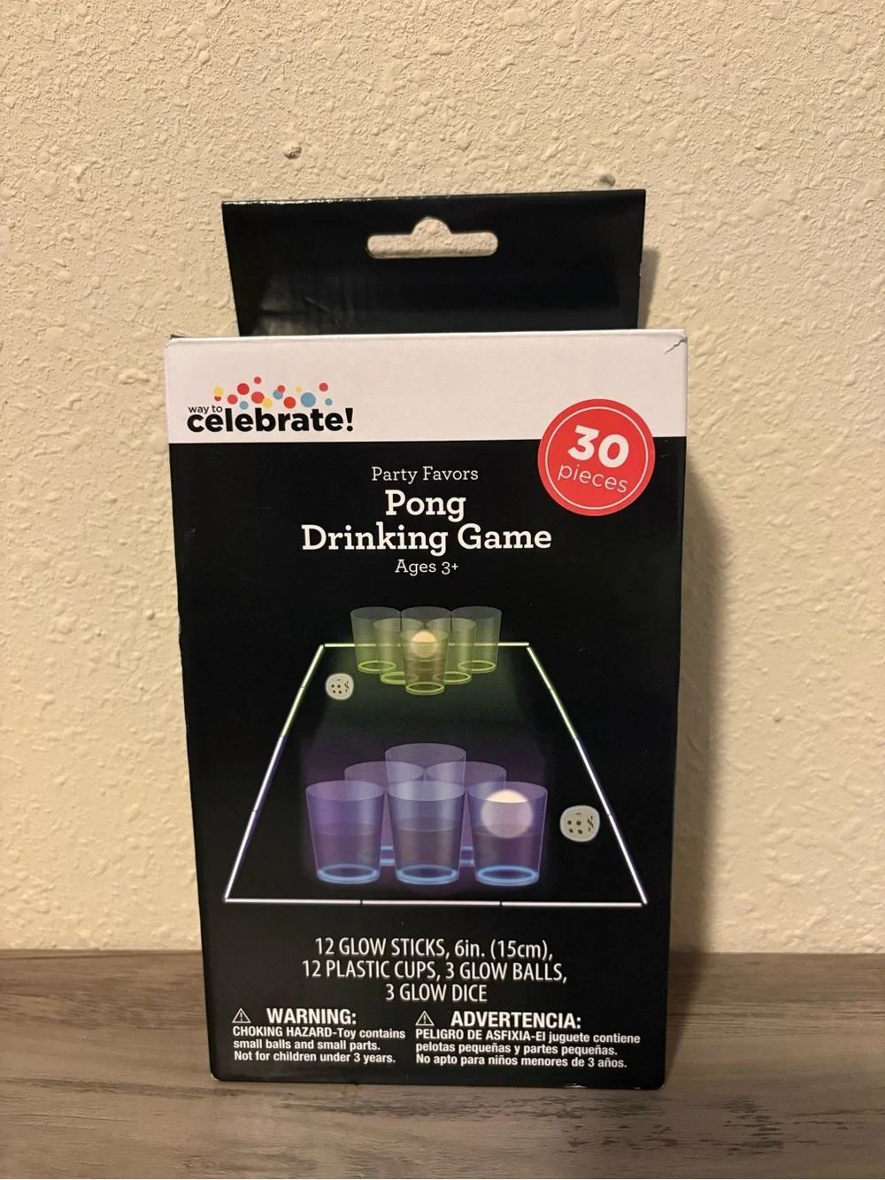Celebrate! Glow Pong Drinking Game - Purple